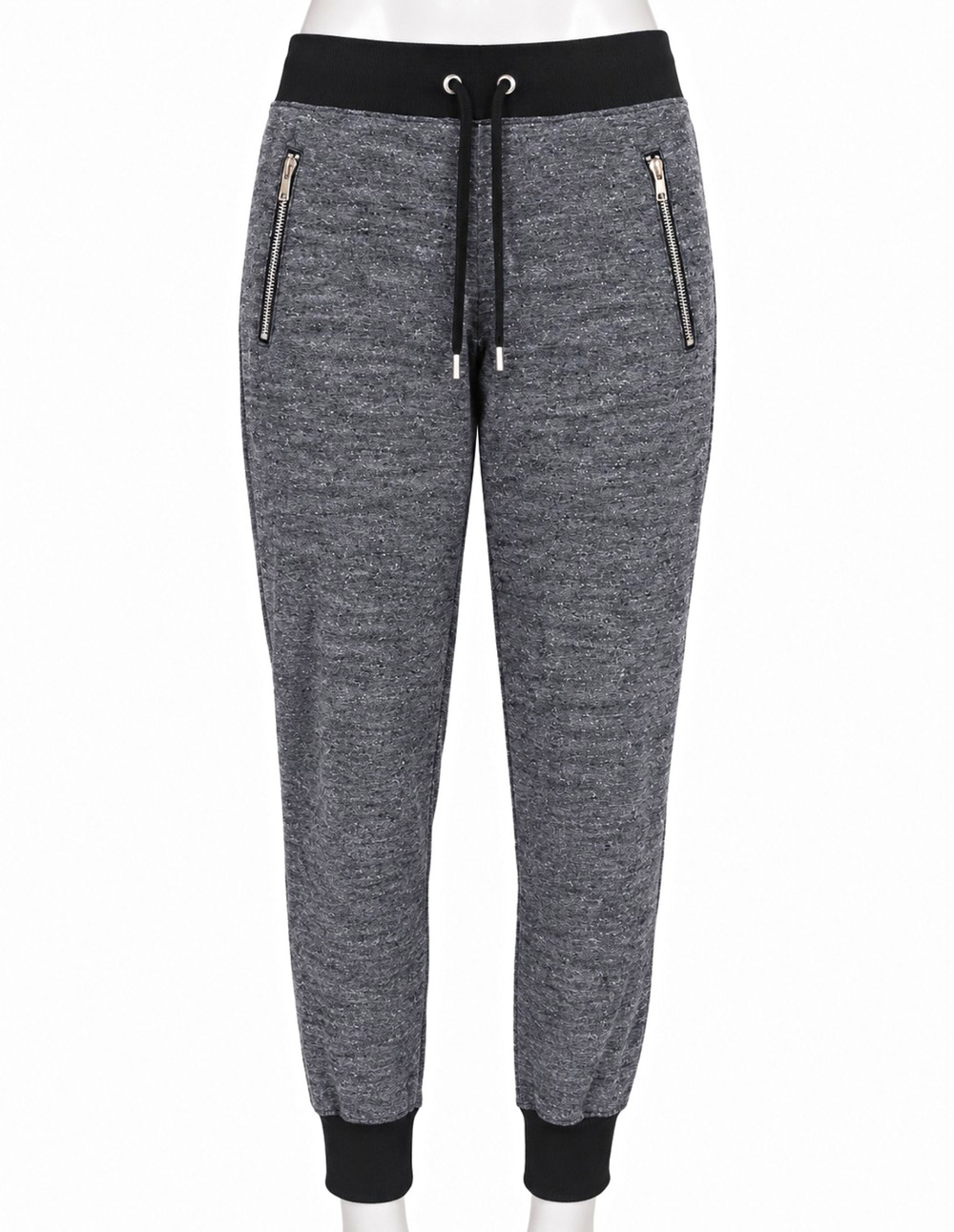GreenTea Jogger Pants Women's M Heathered Gray Drawstring Elastic Waist Pockets